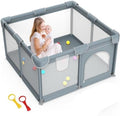Baby Playpen Activity Center with Soft Foam Bumpers & Breathable Mesh Sides
