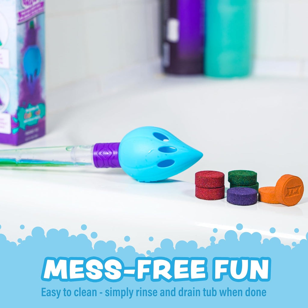 Bath Bomb Set | Nontoxic & Fragrance-Free | Use Brush to Paint Water with Vibrant, Fizzing Colors | Fun BathBombs for Kids Bath | Creative Bathtub Toys for Toddlers