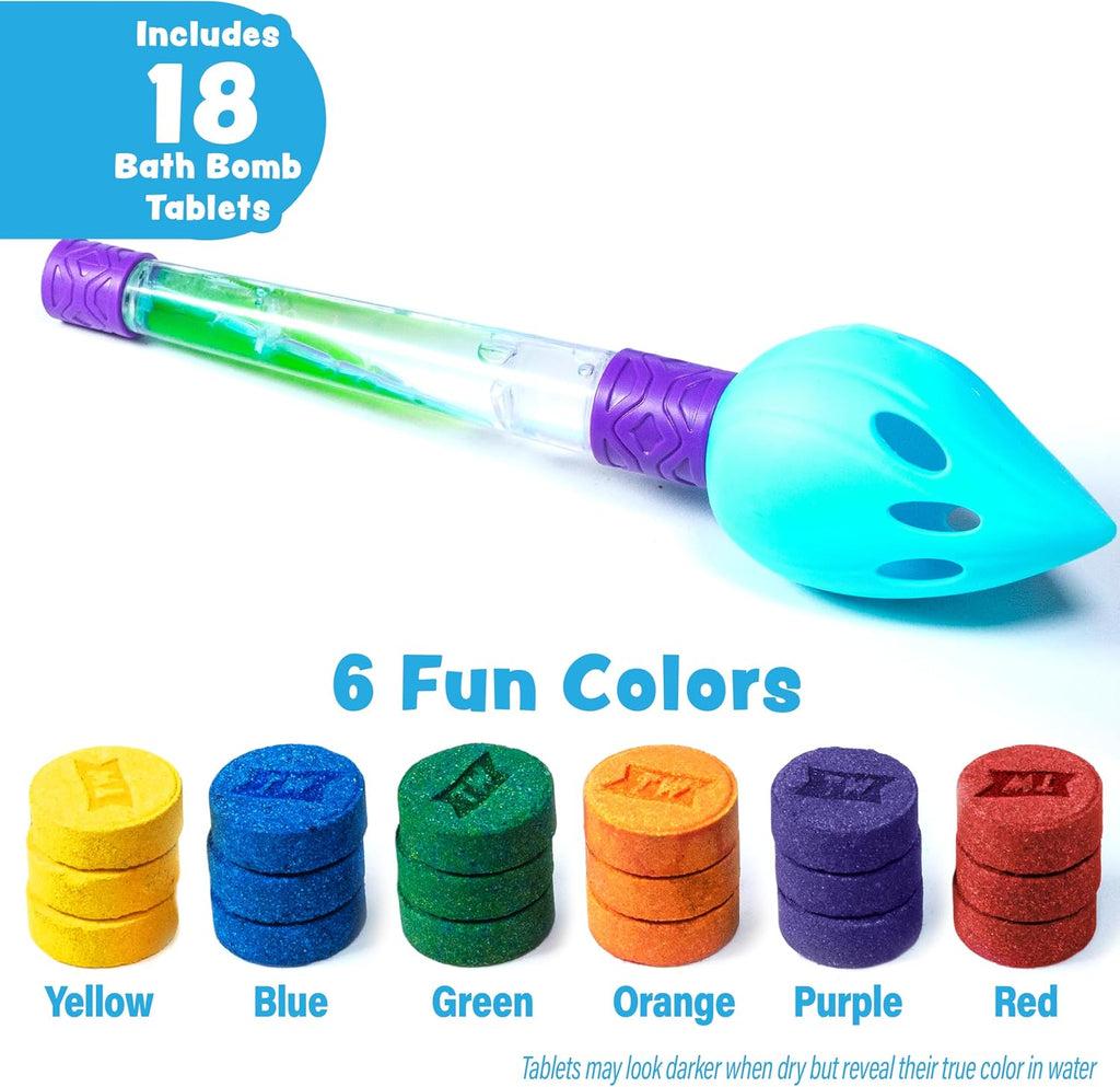 Bath Bomb Set | Nontoxic & Fragrance-Free | Use Brush to Paint Water with Vibrant, Fizzing Colors | Fun BathBombs for Kids Bath | Creative Bathtub Toys for Toddlers