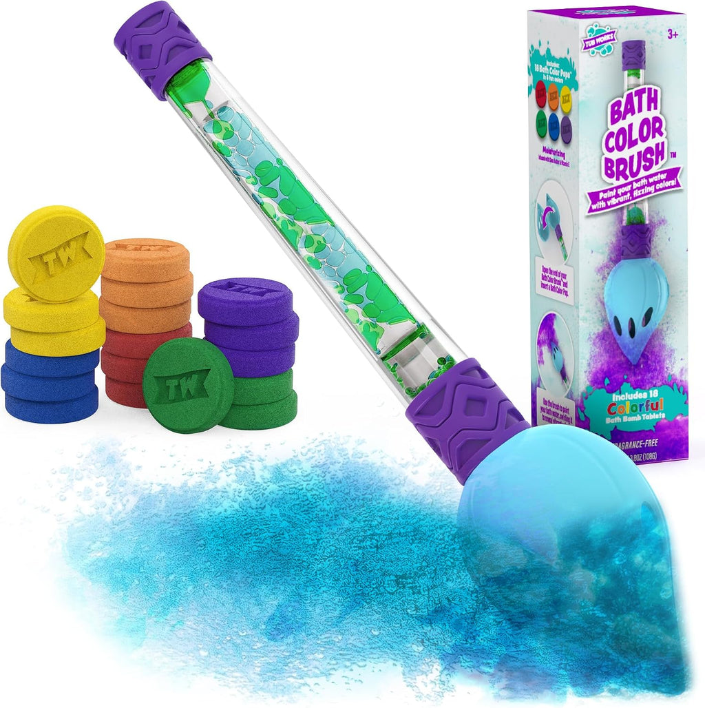 Bath Bomb Set | Nontoxic & Fragrance-Free | Use Brush to Paint Water with Vibrant, Fizzing Colors | Fun BathBombs for Kids Bath | Creative Bathtub Toys for Toddlers