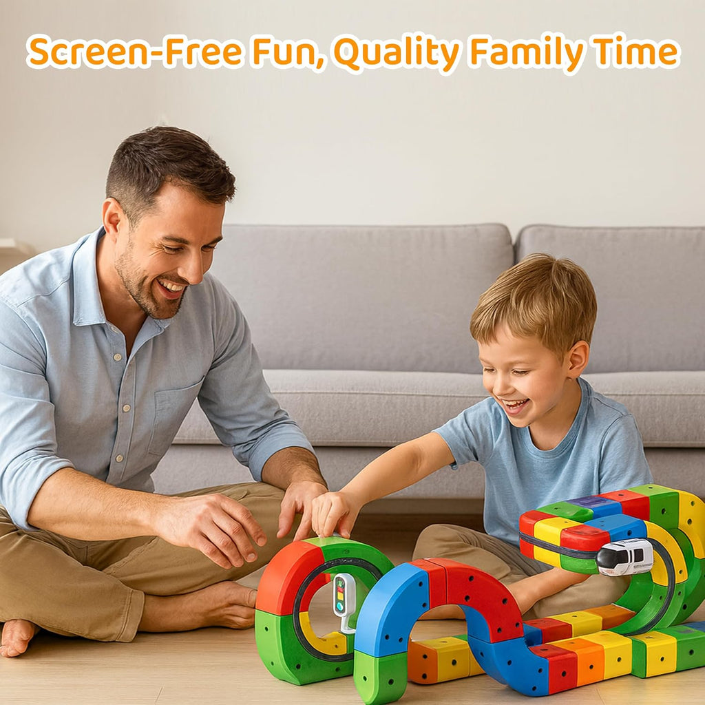 The Modular 3D Train Track for Curious Little Builders  Build it. Bend it. Watch the train defy gravity.