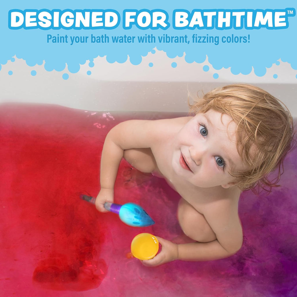 Bath Bomb Set | Nontoxic & Fragrance-Free | Use Brush to Paint Water with Vibrant, Fizzing Colors | Fun BathBombs for Kids Bath | Creative Bathtub Toys for Toddlers