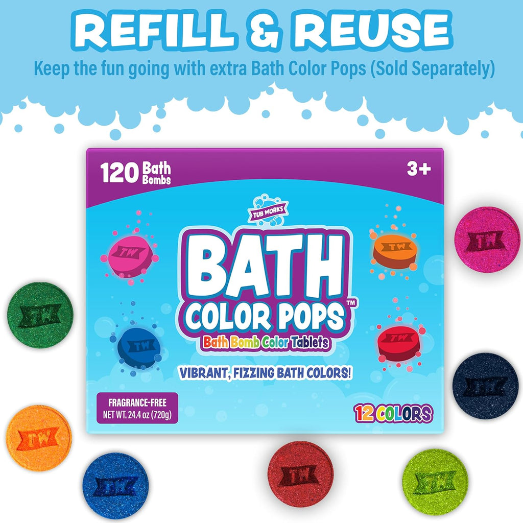 Bath Bomb Set | Nontoxic & Fragrance-Free | Use Brush to Paint Water with Vibrant, Fizzing Colors | Fun BathBombs for Kids Bath | Creative Bathtub Toys for Toddlers